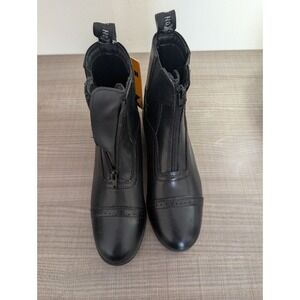 Saxon Syntovia Ladies Sz 7.5 Zip Paddock Boot Black Equestrian Riding Boots